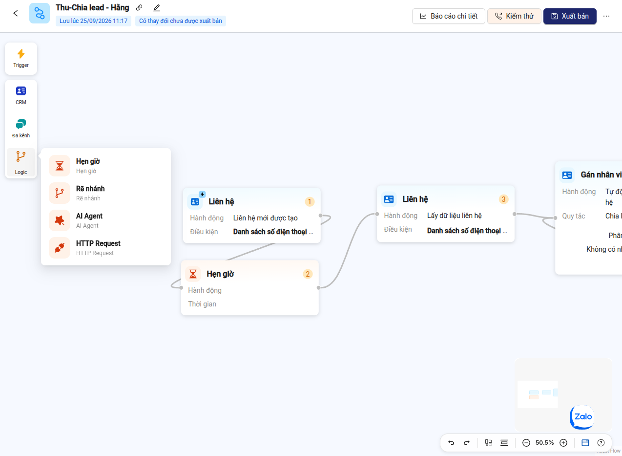 Danh mục các khối hành động Logic trong Autoflow