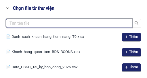Chọn file danh sách từ thư viện